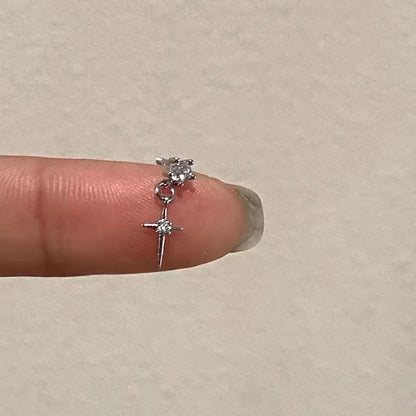 Mini Crystal Zircon Cross Pendant  Earrings