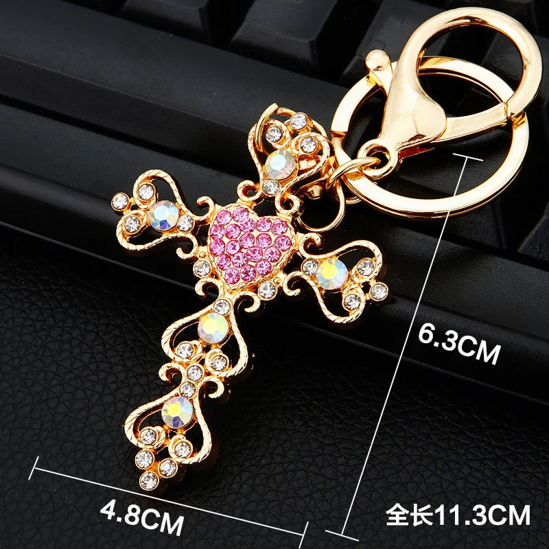 Crystal Cross Keychain for Women – Faith Gift Accessory