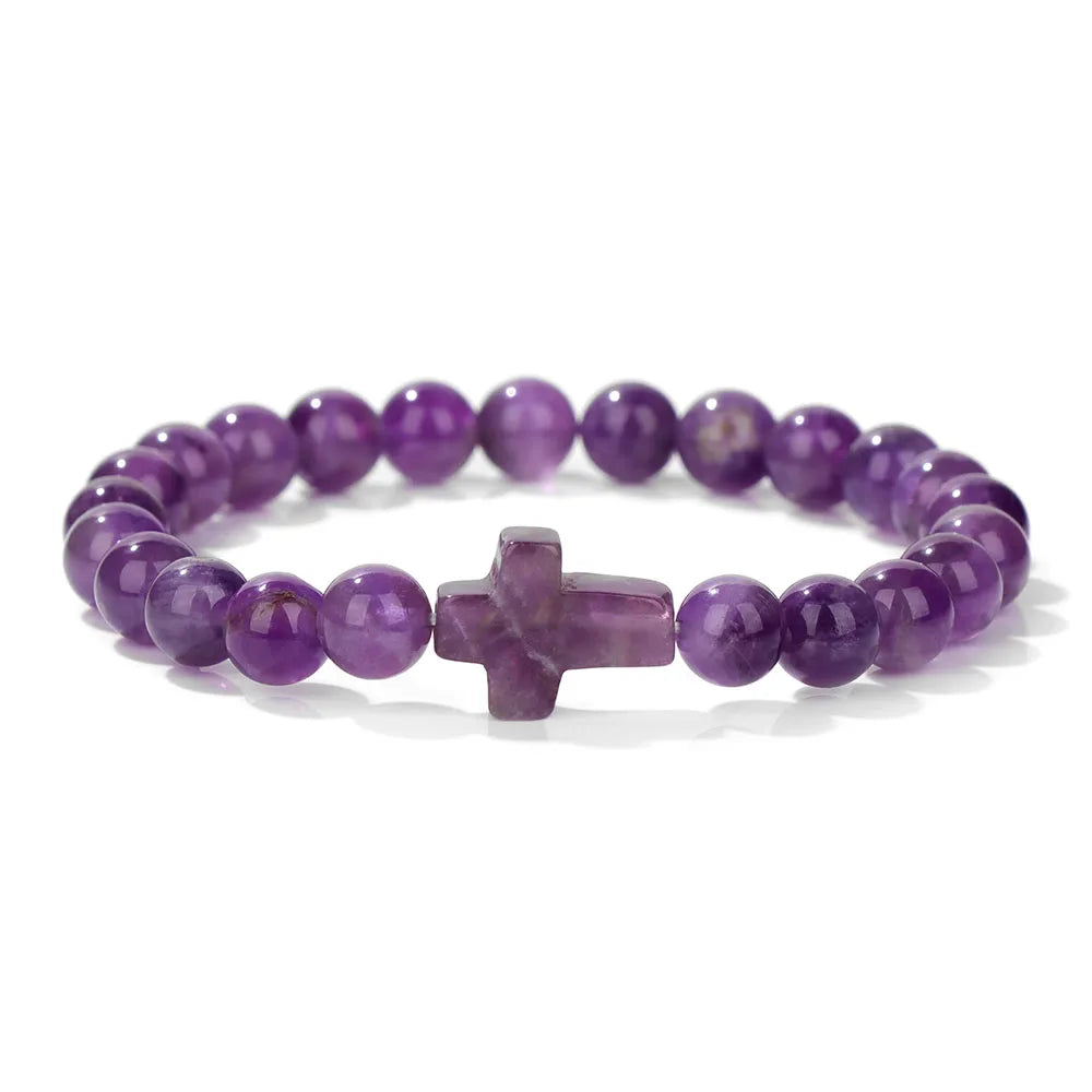 Cross Bracelet Natural Stone Beads Bracelets
