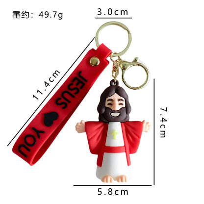 3D Jesus Figurine Keychain – Christian Faith Gift Accessory