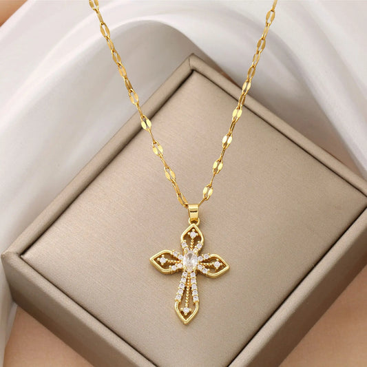 Women's Light Luxury Collarbone Vintage Cross Necklace
