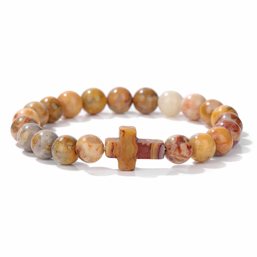 Cross Bracelet Natural Stone Beads Bracelets