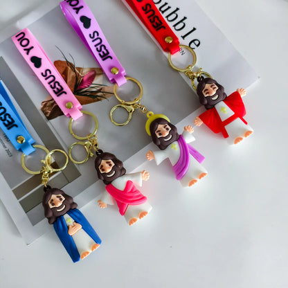 3D Jesus Figurine Keychain – Christian Faith Gift Accessory