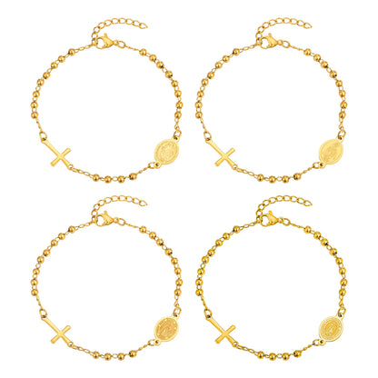 Virgin Mary Bracelet,Charm Rosary Cross Chain Bracelet