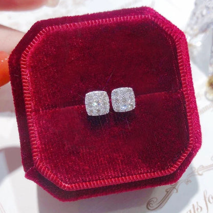 Huitan Square-shaped Stud Earrings