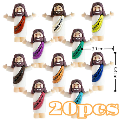 Mini Jesus Figurine Decoration Set – Cartoon Statue Pack (10/60pcs)