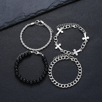 4 Pcs Stainless Steel Bracelet Set
