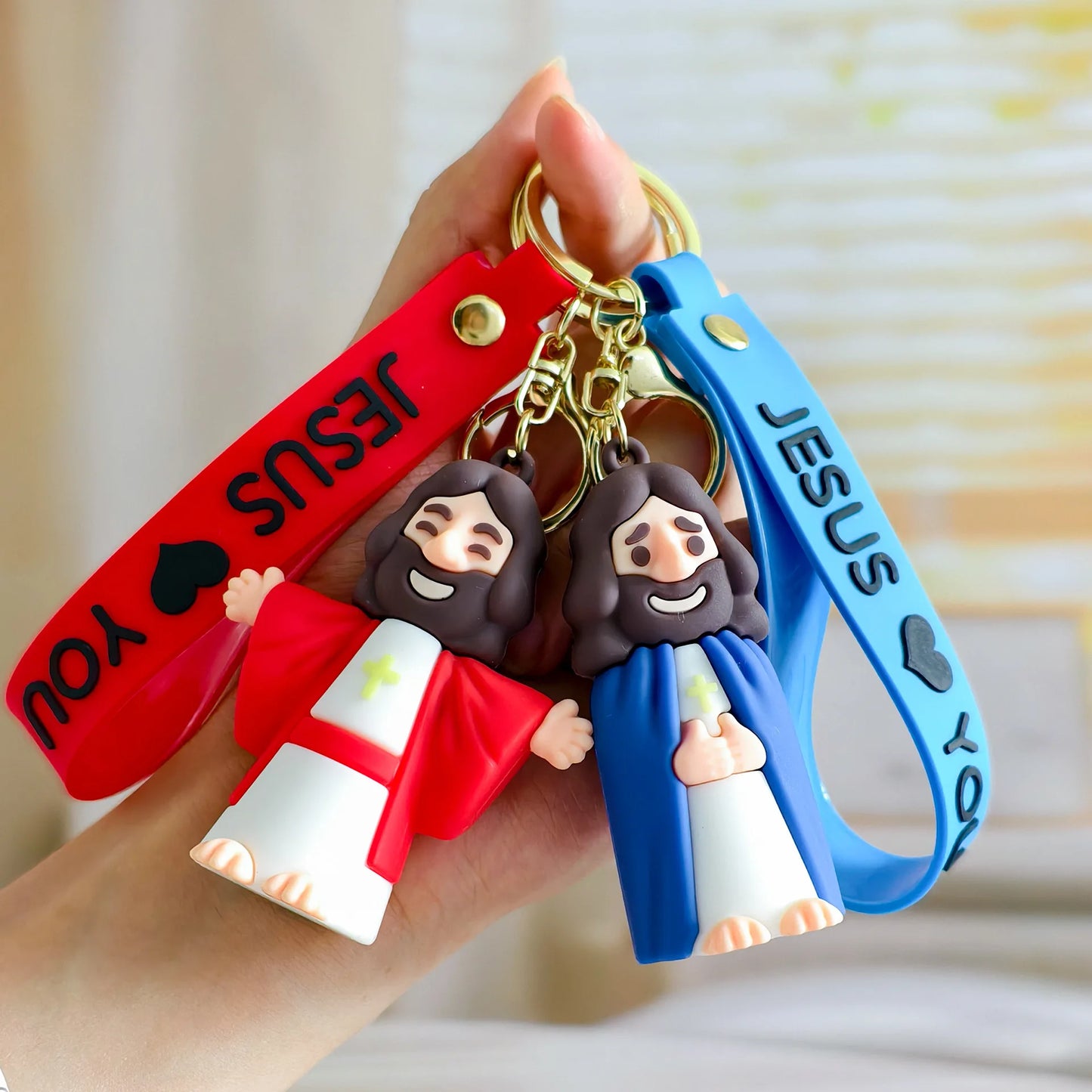 3D Jesus Figurine Keychain – Christian Faith Gift Accessory