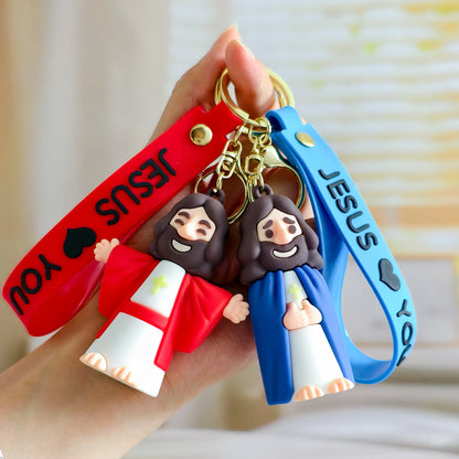 3D Jesus Figurine Keychain – Christian Faith Gift Accessory