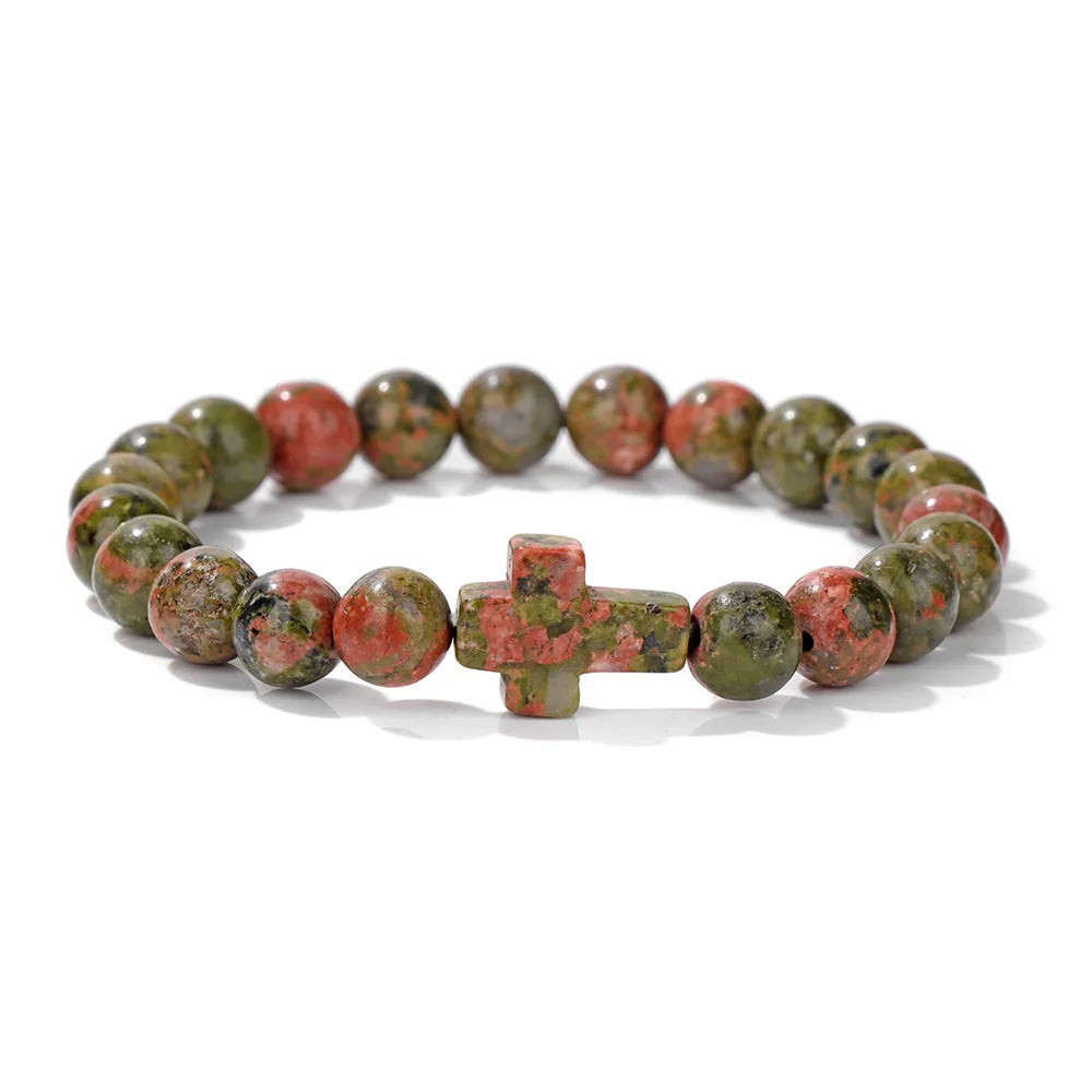 Cross Bracelet Natural Stone Beads Bracelets