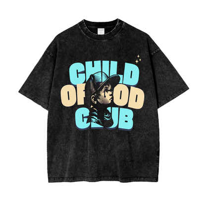 Child of God Club-Oversize Snow Washed T-Shirt